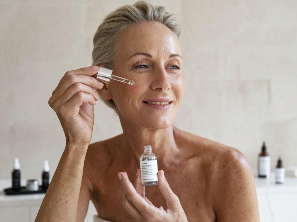 kobieta nakłada serum