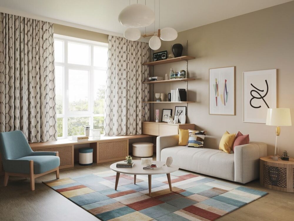 lekka dekoracja okna w pokoju młodzieżowym