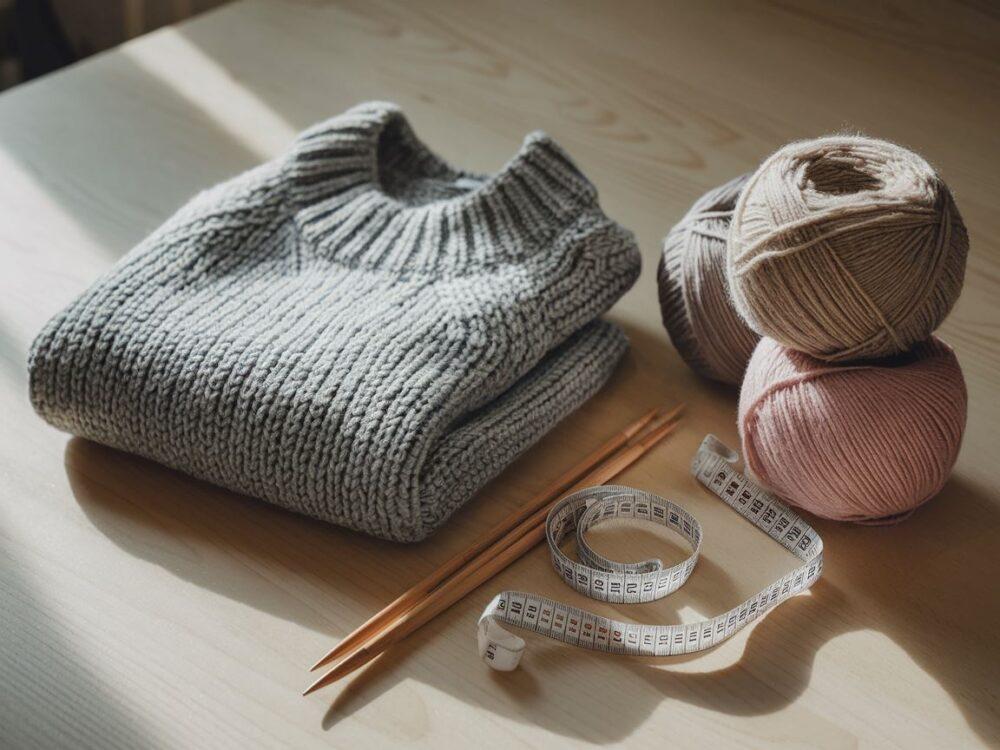 miarka krawiecka przy swetrze