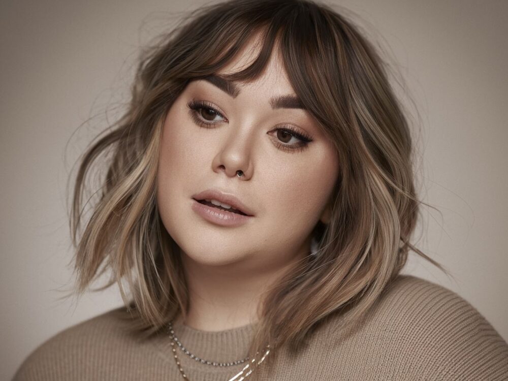 modna fryzura z grzywką