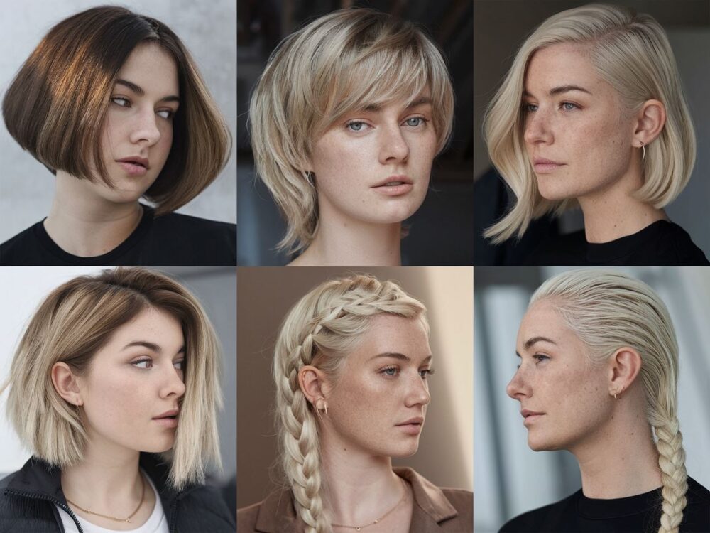 średniej długości włosy okrągła twarz