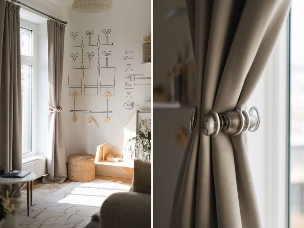 zasłony na haczykach samoprzylepnych